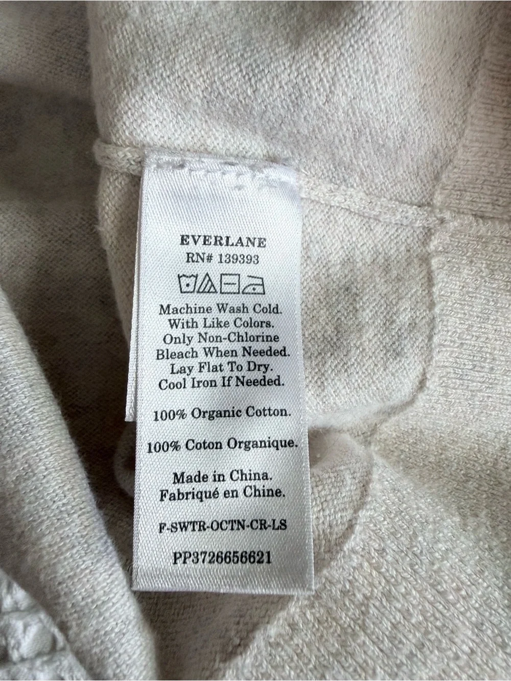 Everlane Organic Cotton Crewneck Sweater Off White Heathered Lightweight Women S